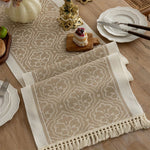 Dune Table Runner - Microfiber Blend, Boho Damask Design