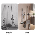 Efficient Storage Solutions | Heavy Duty Mop and Broom Holder with Powerful Suction Cups | Space-Saving Organizer for Clutter-Free Living