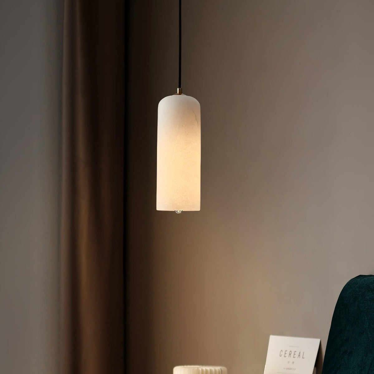 Elegant Alabaster Globe Pendant Light with Brass Finish | Adjustable Height for Versatile Illumination