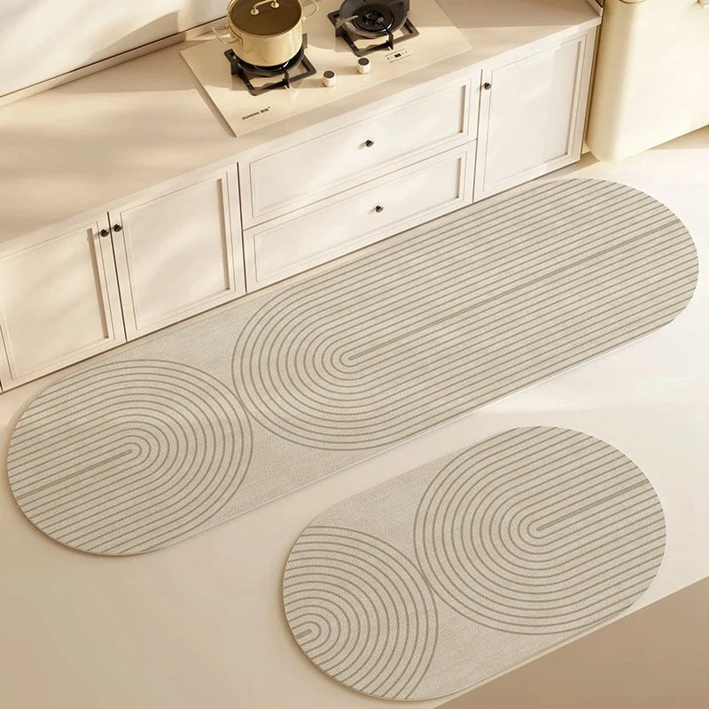 Elegant Home | Non-Slip Bath Mat with Absorbent Velvet Surface | Modern Bathroom Rug for Safety and Comfort