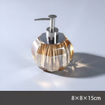 Crystal Glass Bathroom Accessories Set, Glass Soap Dispenser with Toothbrush Holder, Vanity Tray for Bathroom Countertop