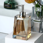 Crystal Glass Bathroom Accessories Set, Glass Soap Dispenser with Toothbrush Holder, Vanity Tray for Bathroom Countertop