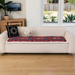 Elysian Couch Cover - Quilted Microfiber, Ethnic Design, Non-Slip