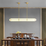 Linear Adjustable LED Overhead Fixture 59-Inch Metal Acrylic Three Color Temperatures for Dining Room Kitchen Living Space Modern Interior L