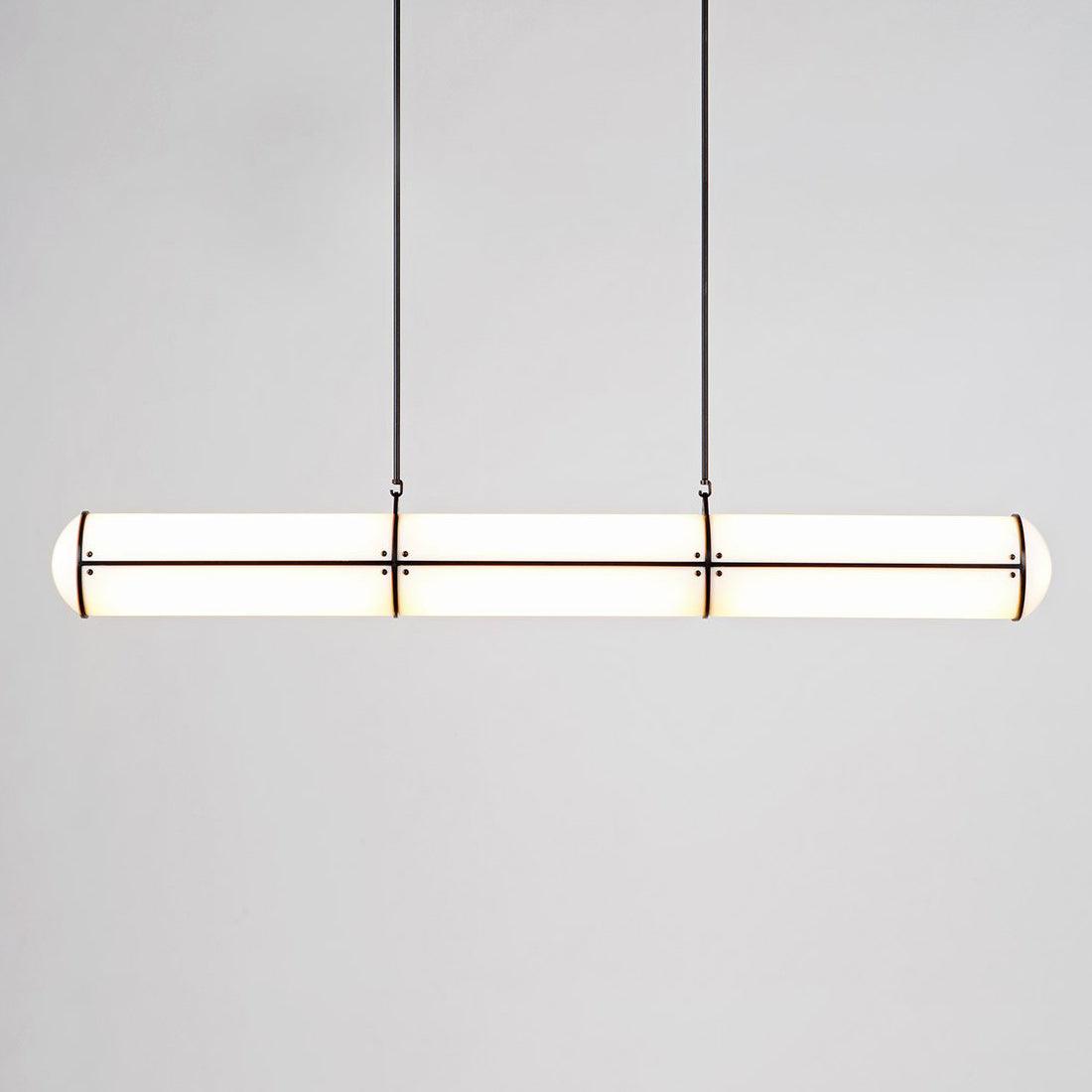 Linear Adjustable LED Overhead Fixture 59-Inch Metal Acrylic Three Color Temperatures for Dining Room Kitchen Living Space Modern Interior L