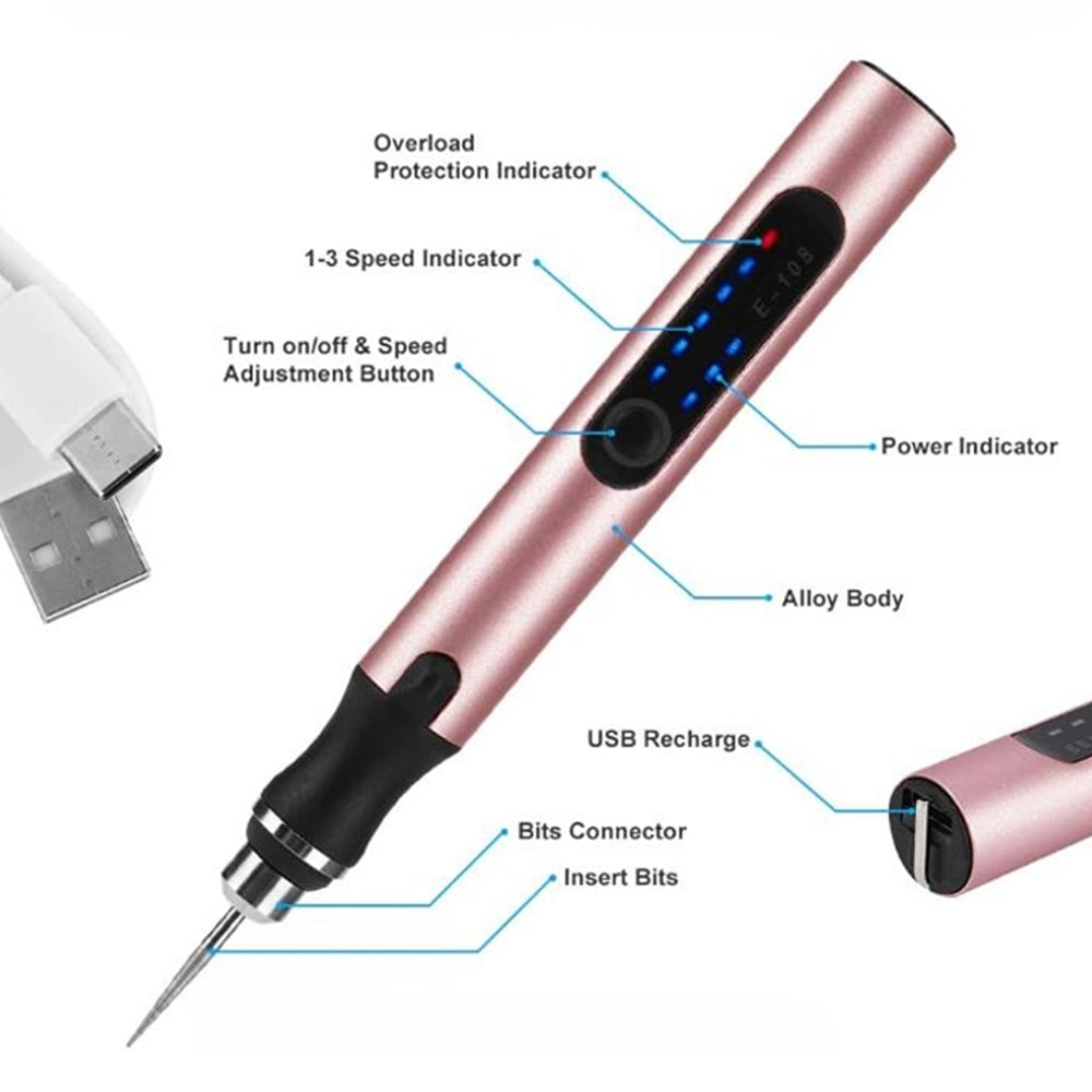 Engraving Pen | USB Rechargeable Metal Tool with Adjustable Speed | Precise Control for Creative Projects