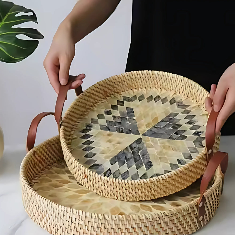 Fable Serving Tray - Eco-Friendly Handcrafted Rattan Design
