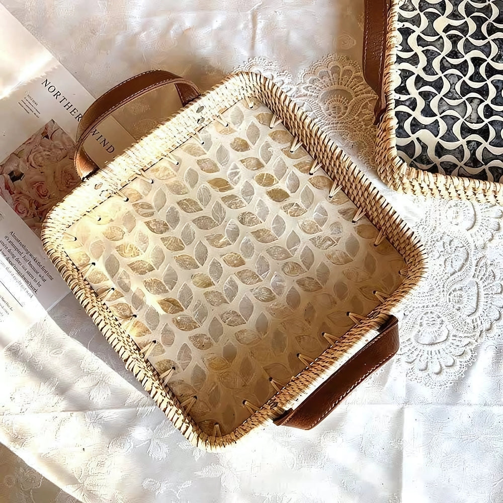 Fable Serving Tray - Eco-Friendly Handcrafted Rattan Design