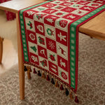 Felicity Christmas Table Runner - Microfiber, Festive Checkered Design