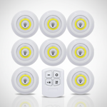 Battery-Operated LED Puck Lights with Remote Control 3-Pack White Wireless Stick-On Spotlights for Cupboards Closets Shelves Undercabinet Il