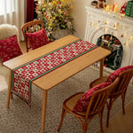 Felicity Christmas Table Runner - Microfiber, Festive Checkered Design