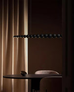 Hanging LED Fixture 46 in Metal Wood Acrylic Globe Pendant 3000K Contemporary Ceiling Light for Kitchen Island Dining Table