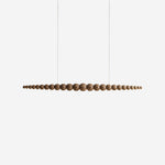 Hanging LED Fixture 46 in Metal Wood Acrylic Globe Pendant 3000K Contemporary Ceiling Light for Kitchen Island Dining Table