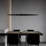 Hanging LED Fixture 46 in Metal Wood Acrylic Globe Pendant 3000K Contemporary Ceiling Light for Kitchen Island Dining Table