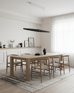 Hanging LED Fixture 46 in Metal Wood Acrylic Globe Pendant 3000K Contemporary Ceiling Light for Kitchen Island Dining Table