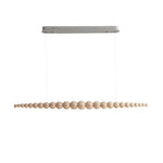 Hanging LED Fixture 46 in Metal Wood Acrylic Globe Pendant 3000K Contemporary Ceiling Light for Kitchen Island Dining Table