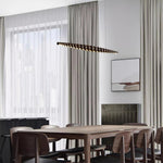 Hanging LED Fixture 46 in Metal Wood Acrylic Globe Pendant 3000K Contemporary Ceiling Light for Kitchen Island Dining Table