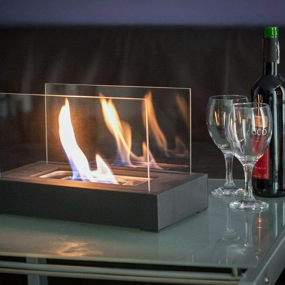 Compact Outdoor Tabletop Fire Pit with Real Flame Effect