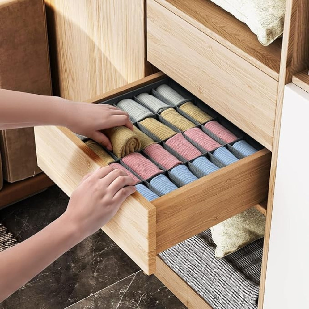Folio Organizer Box - Breathable Fabric, 24 Compartments