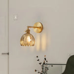 Adjustable Glass Sconce 8-Inch Tulip Shade for Bedroom Hallway Living Room Corner Accent Lighting E27 Socket Rotatable Design
