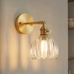 Adjustable Glass Sconce 8-Inch Tulip Shade for Bedroom Hallway Living Room Corner Accent Lighting E27 Socket Rotatable Design