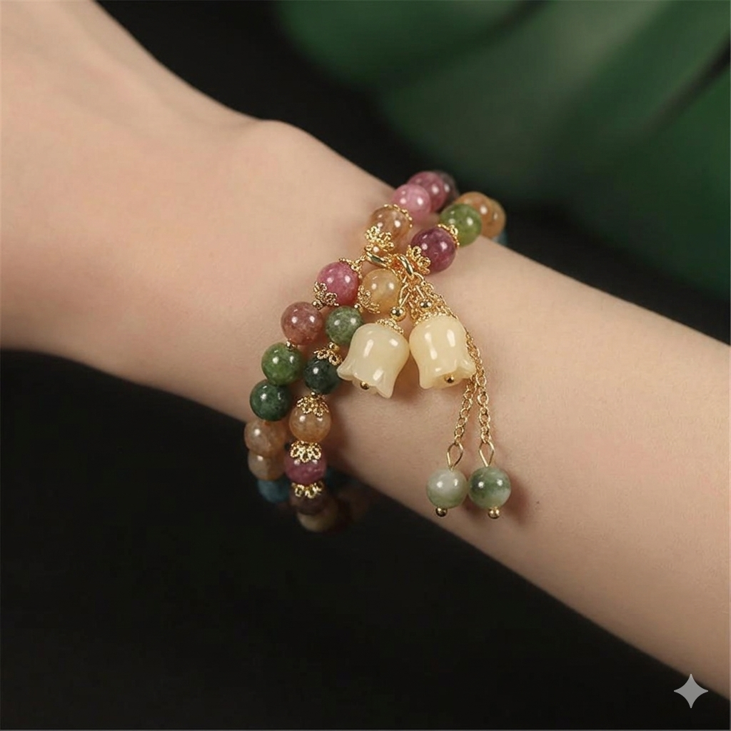 Natural Stone Charm Bracelet
