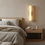 Vertical Stone & Metal Sconce with Soft LED Glow for Bedrooms, Hallways, and Living Rooms – Uplight Design to 31 Inches