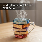 Book Lover Glass Coffee Mug with Literary Design