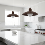 Wood Dome Ceiling Pendant 12 in Walnut Hanging Light for Kitchen Island Dining Table Minimalist Adjustable Cord E27 Socket 110V