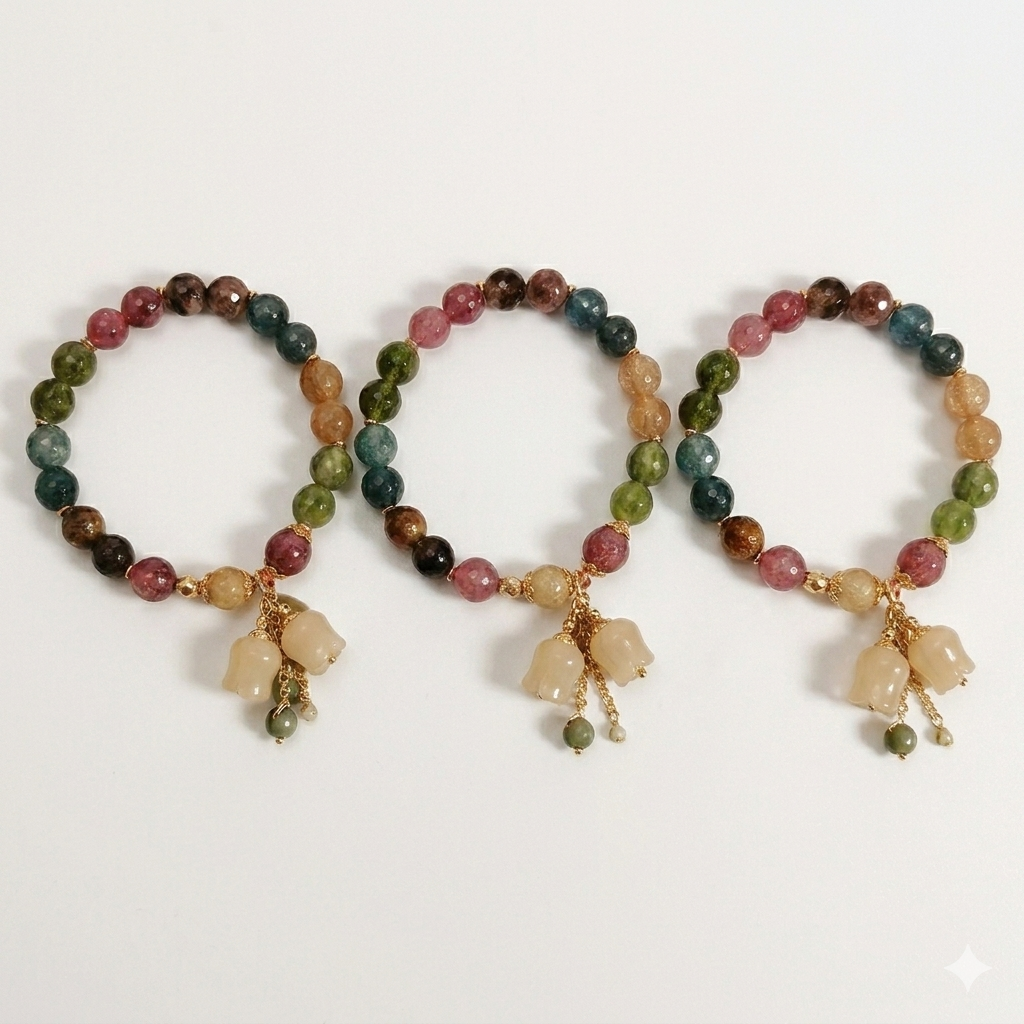 Natural Stone Charm Bracelet