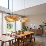 Woven Rattan Pendant Light with Adjustable Height for Dining Room & Kitchen | Natural Ceiling Fixture with E27 Socket | Scandinavian
