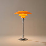Modern Table Lamp with Triple Glass Shades – Sculptural Accent Light with Rotary Dimmer for Bedroom, Office & Living Room