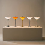 Modern Table Lamp with Triple Glass Shades – Sculptural Accent Light with Rotary Dimmer for Bedroom, Office & Living Room
