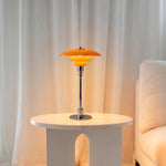 Modern Table Lamp with Triple Glass Shades – Sculptural Accent Light with Rotary Dimmer for Bedroom, Office & Living Room