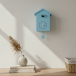 Quartz Wall Clock with Hourly Bird Call | Silent Movement Timepiece | Wood & Resin Construction for Living Room Kitchen Office | Modern