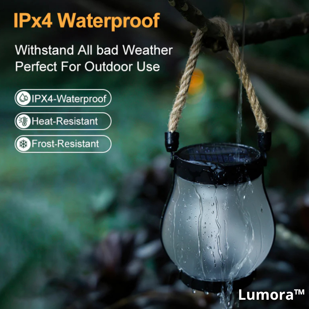 Outdoor LED Flame Lantern Solar Powered Hanging Light Water-Resistant Garden Patio Decor 11 Inch with Dusk to Dawn Sensor for Balcony Yard Deck