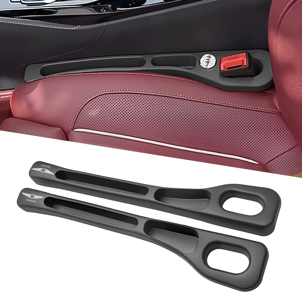 Car Seat Gap Filler with Adjustable Belt Strap