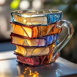 Book Lover Glass Coffee Mug with Literary Design - Dotisk