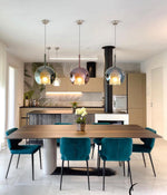 Glass Dome Hanging Ceiling Light 10 Inch for Kitchen Island Dining Room Indoor Pendant Fixture Adjustable Wire Metal Hardware