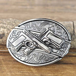 Oval Bull Skull Belt Buckle with Hidden Knife