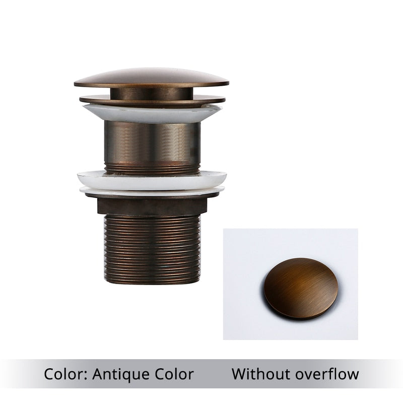 Vessel Sink Drain Assembly with Pop-Up Stopper for Modern Bathrooms – Overflow & Non-Overflow Configurations