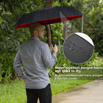 Reverse-Close Inverted Umbrella with Auto-Open Button – Wind-Resistant Double-Layer Canopy for Storm Protection – Hands-Free C-Handle