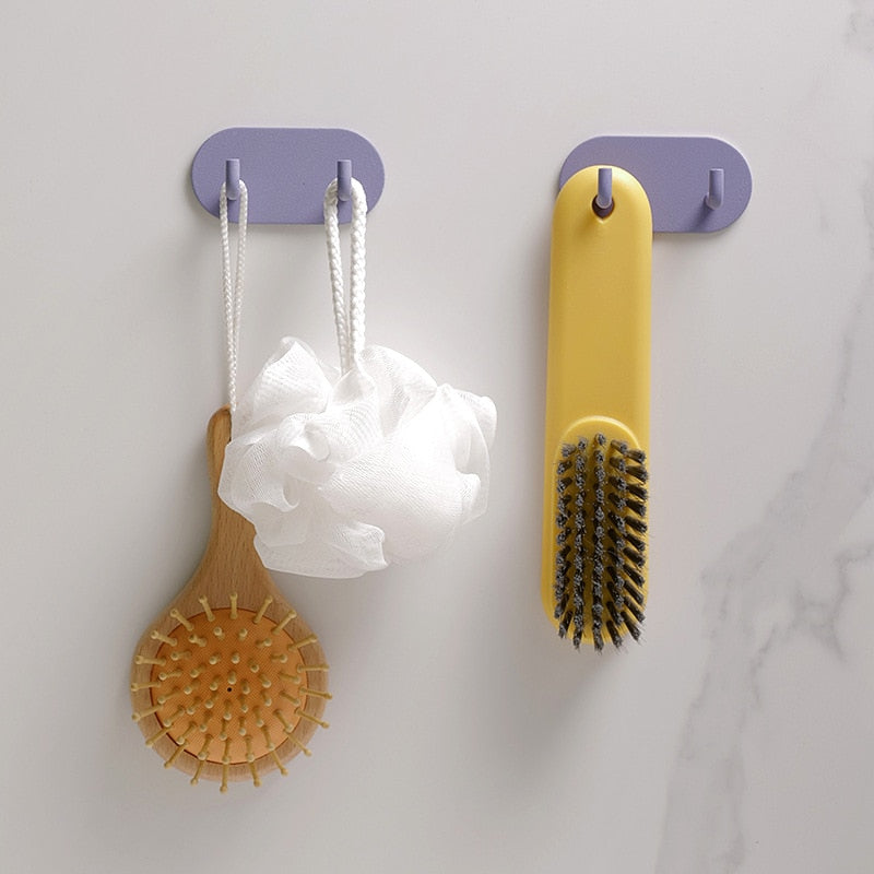 Adhesive Metal Hooks for Bathroom & Kitchen Storage — Dual-Hook Design, No Drilling, Lightweight Organizer for Keys, Towels, Accessories