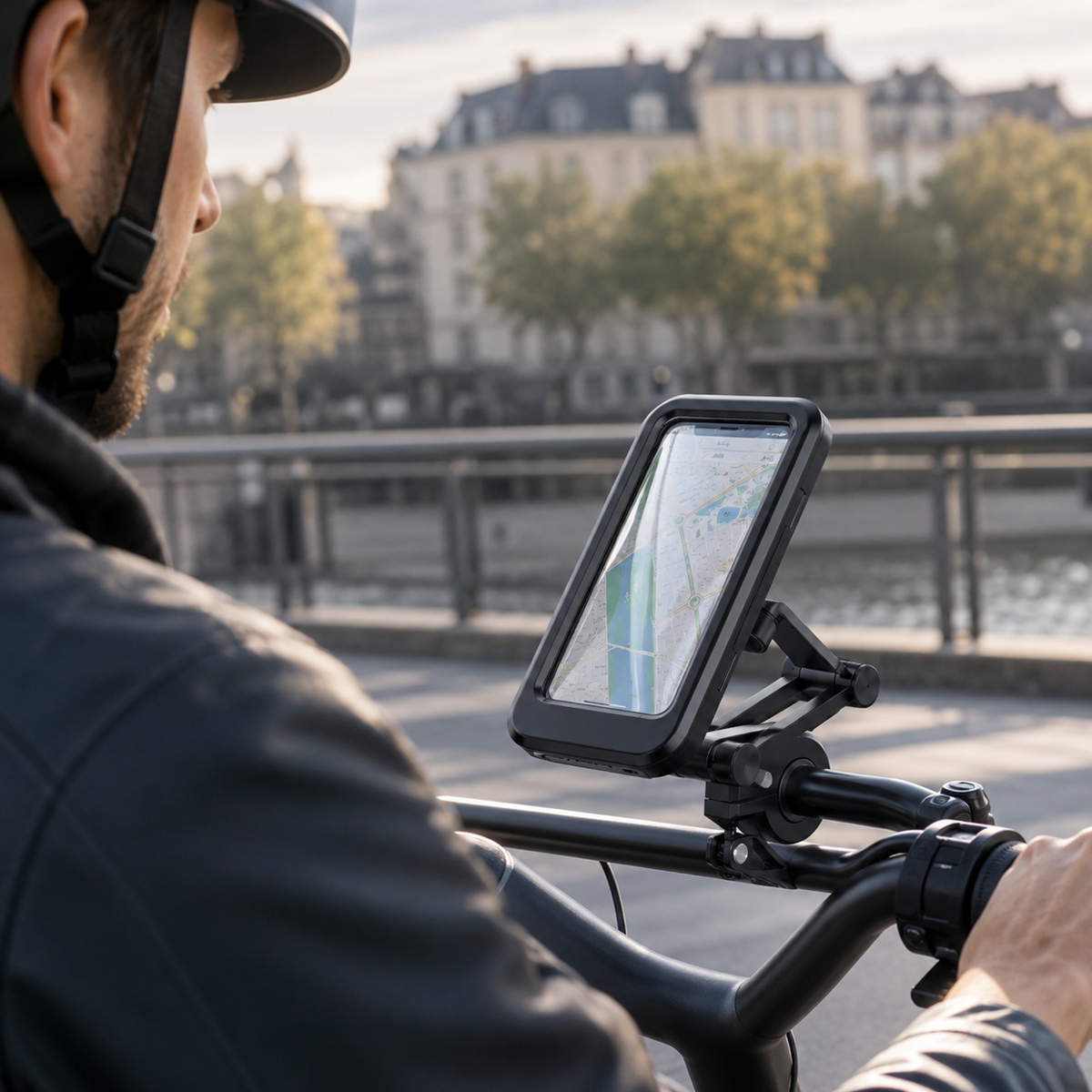 Waterproof Motorcycle Phone Mount with 360° Rotation for Bikes & Scooters – Universal Holder for Smartphones up to 6.7 Inches