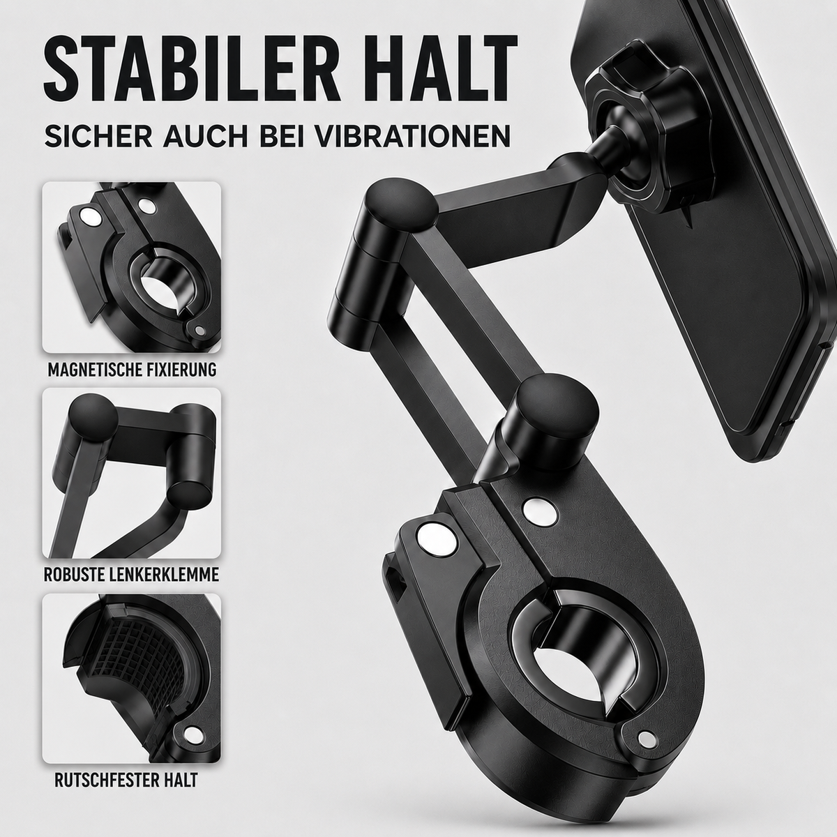 Waterproof Motorcycle Phone Mount with 360° Rotation for Bikes & Scooters – Universal Holder for Smartphones up to 6.7 Inches