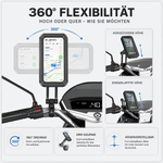 Waterproof Motorcycle Phone Mount with 360° Rotation for Bikes & Scooters – Universal Holder for Smartphones up to 6.7 Inches