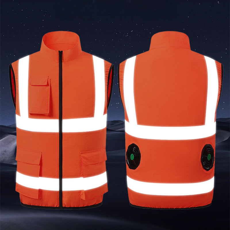 Dotisk High-Performance Cooling Vest with Built-in Fans & Reflective Stripes for Men