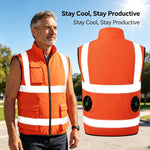 Dotisk High-Performance Cooling Vest with Built-in Fans & Reflective Stripes for Men
