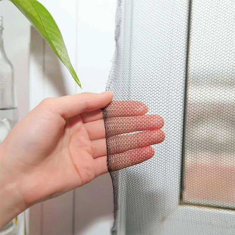 Adjustable Window Screen Mesh with Hook-and-Loop Fastener for Bug Protection in Homes and Doors