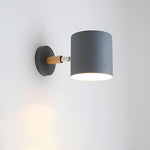 Adjustable Bedside Sconce Light Metal Wood 5 in Pink Reading Lamp Bedroom Nursery Guest Room Wall Mount Fixture for Nightstand Indoor Modern